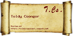 Toldy Csongor névjegykártya